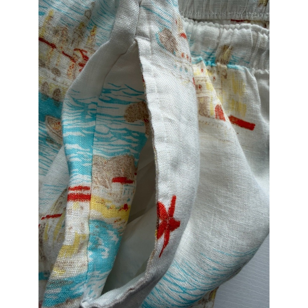 Calypso St Barth White Linen Beach Pants Drawstring L Resort - Picture 7 of 8